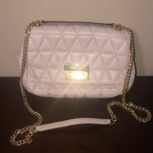 Blush pink quilted Michael Kors crossbody